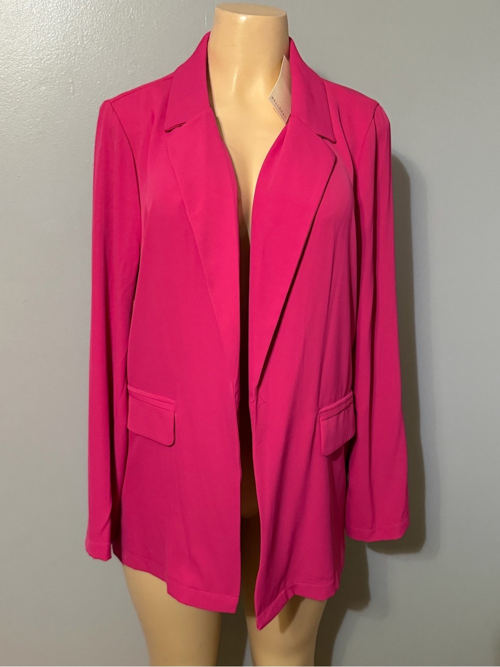 MELLODAY Hot Pink Open-Front Blazer